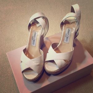 Patent leather wedge